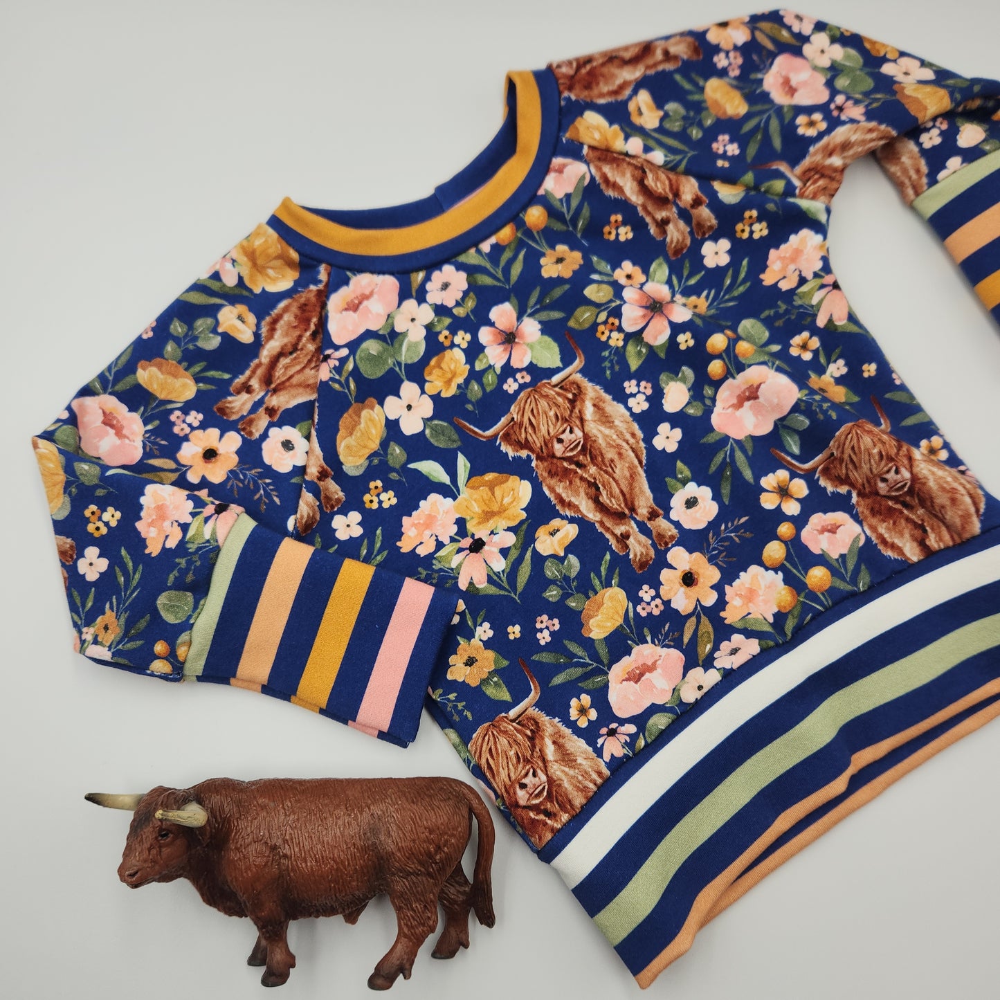 Highlands with Stripes Grow-with-me Crewneck