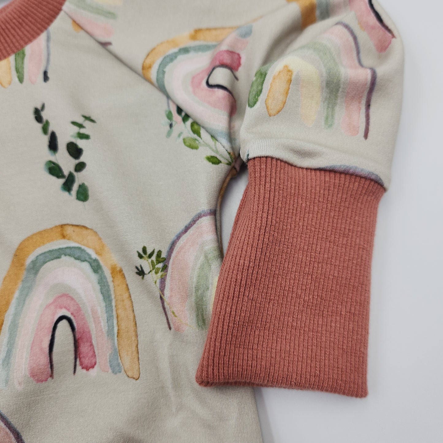 Sage Rainbows Grow-with-me Crewneck