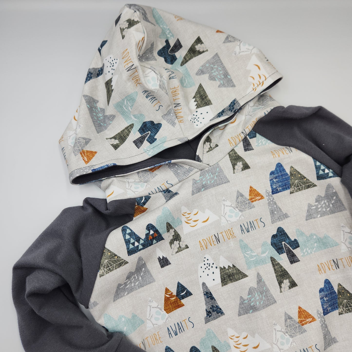 Adventure Awaits One of a Kind Print Grow-with-me Hoodie