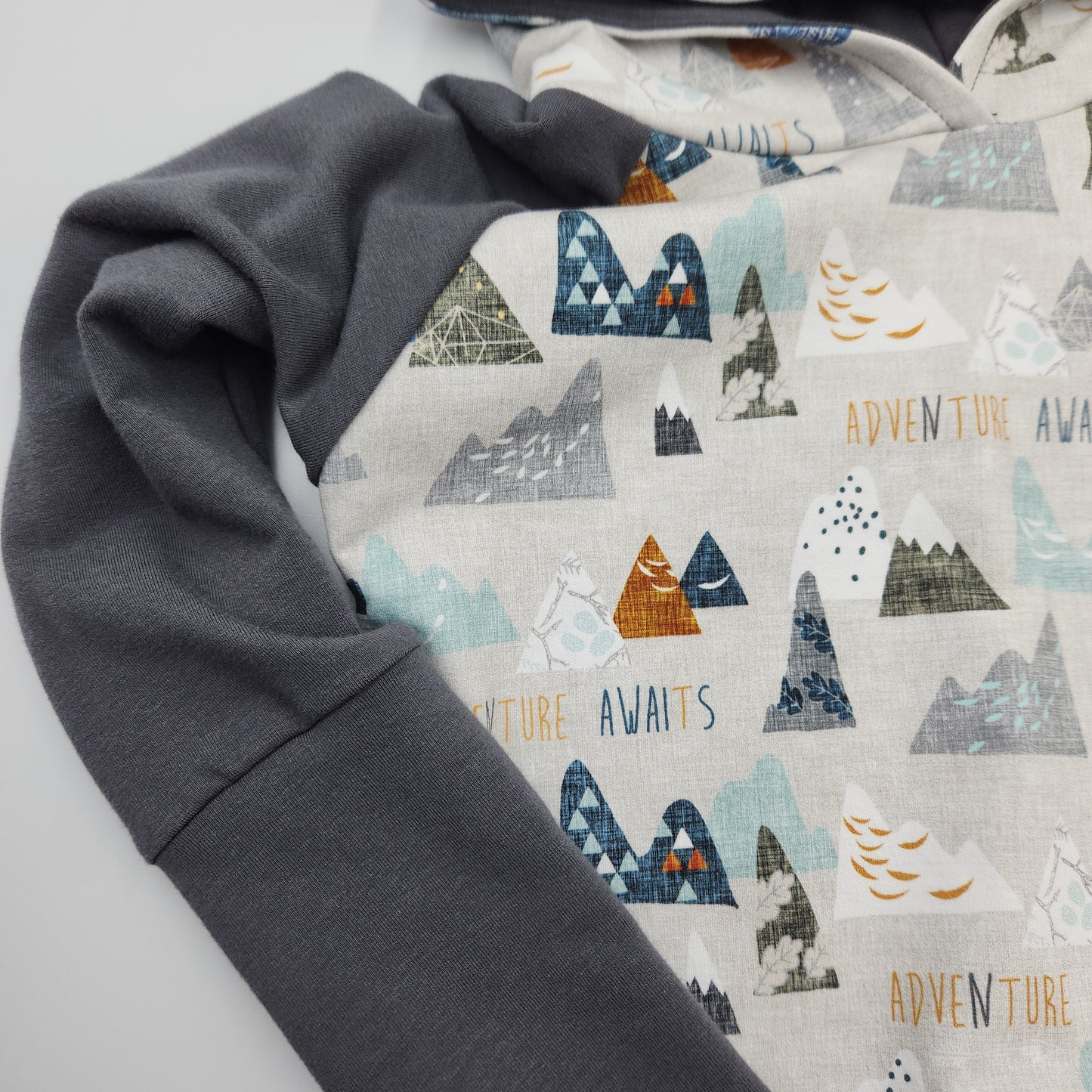 Adventure Awaits One of a Kind Print Grow-with-me Hoodie