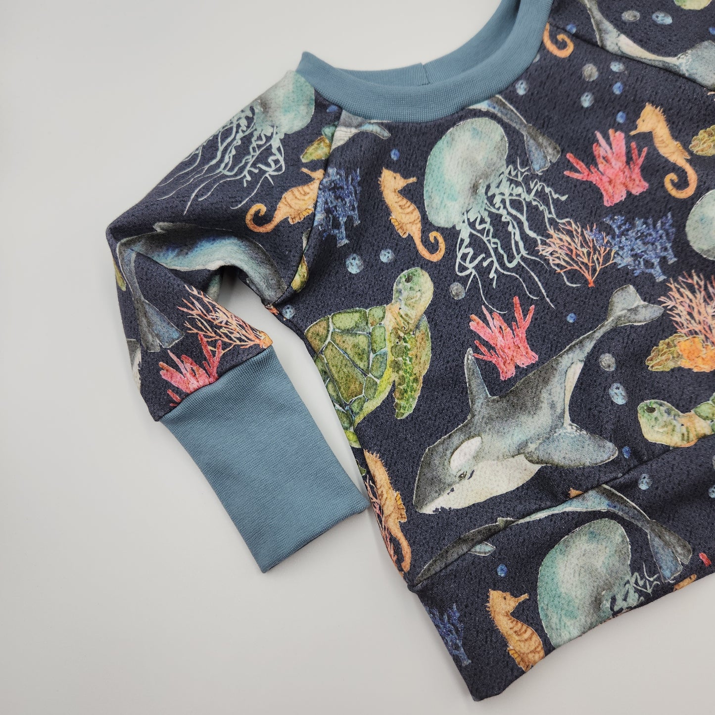 Ocean Grow-with-me Crewneck