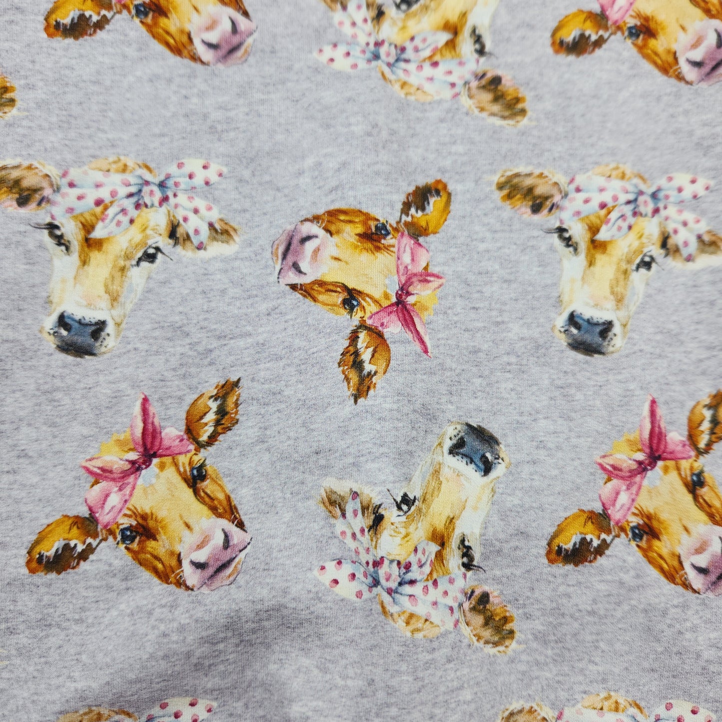 Pink Bandana Cows *Last Cuts* Print Grow-with-me Crewneck