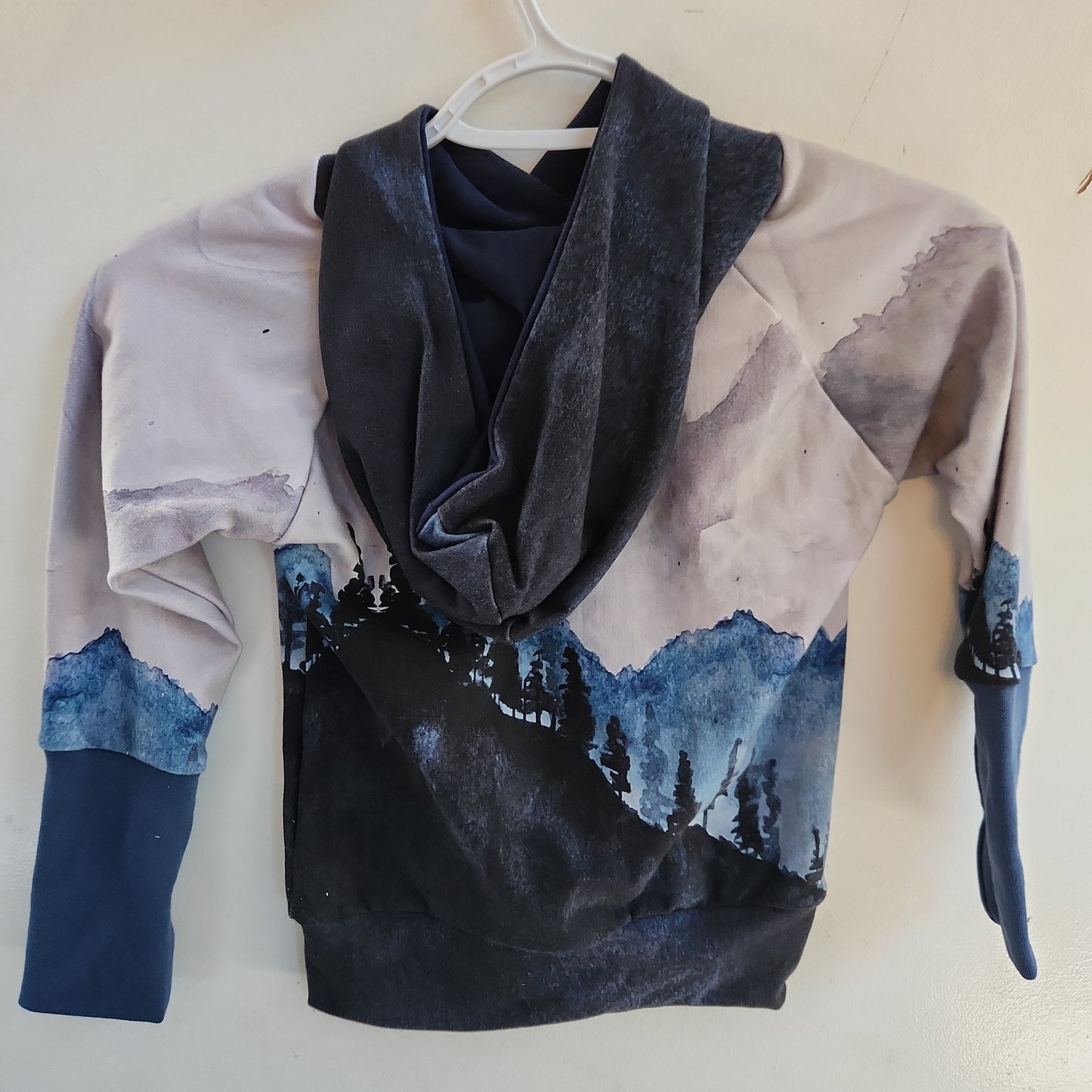 Watercolor Mountains *Last Cuts* Print Grow-with-me Hoodie
