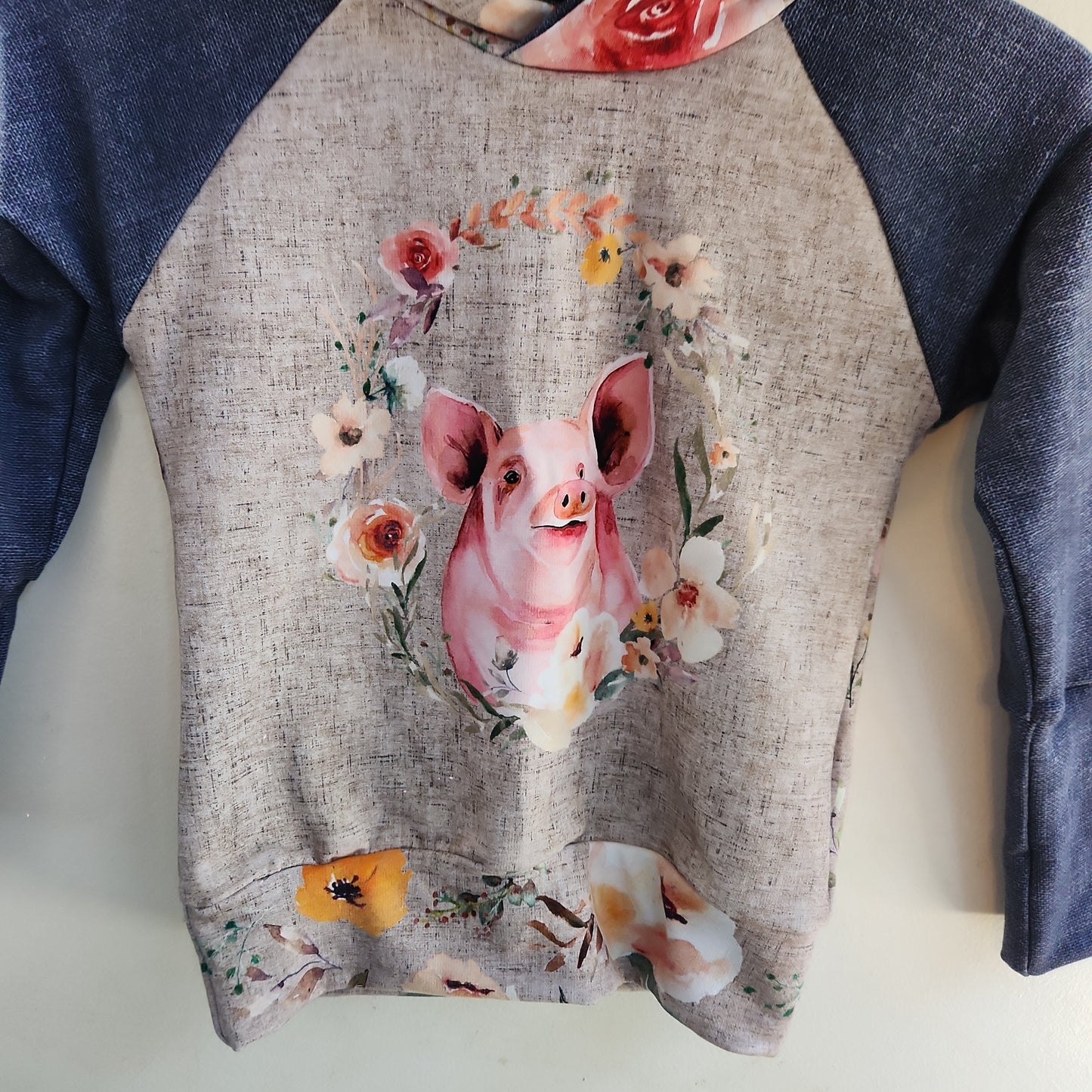 Pig *Last Cuts* Print Grow-with-me Hoodie