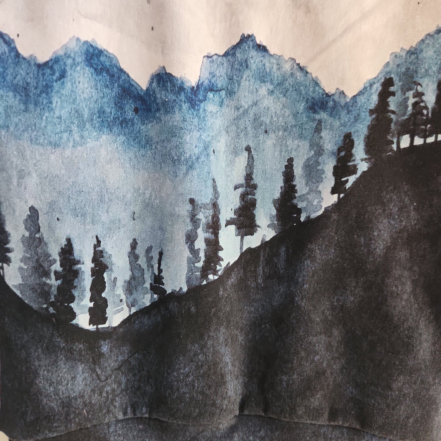 Watercolor Mountains *Last Cuts* Print Grow-with-me Crewneck