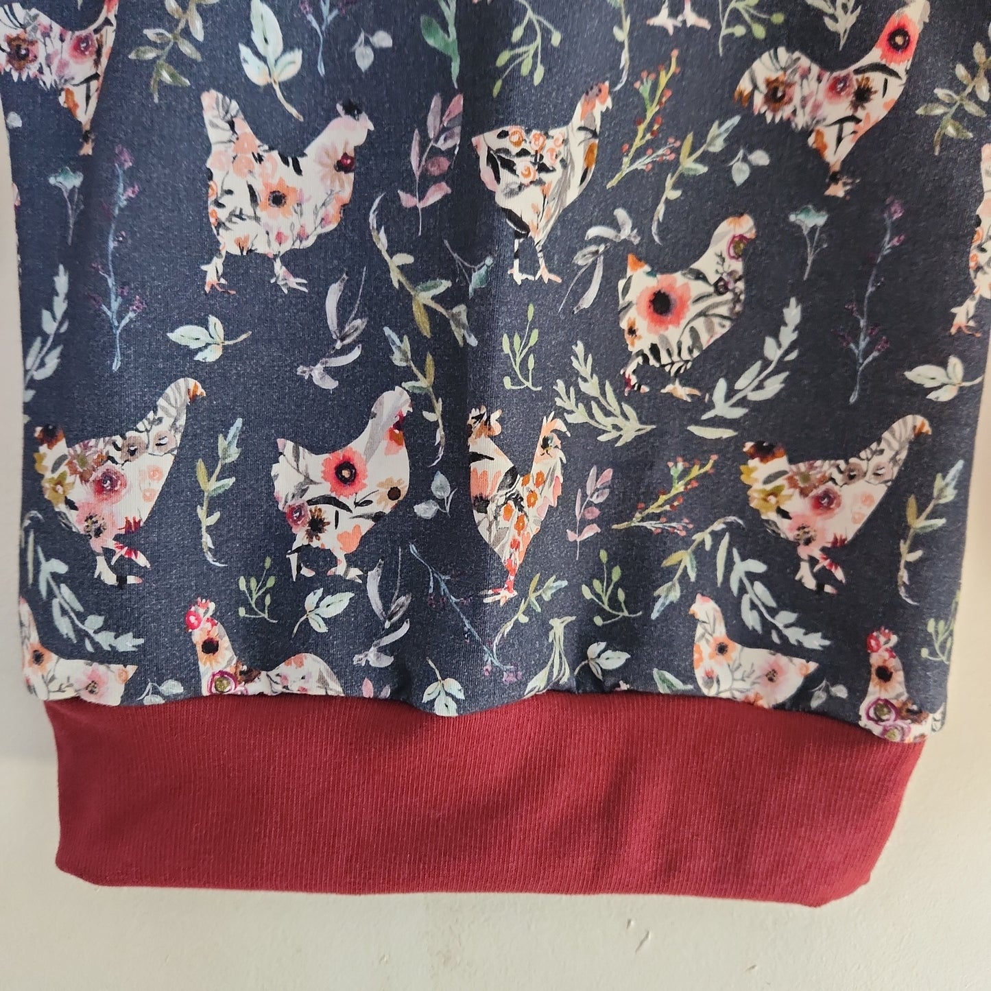 Floral Chickens Grow-with-me Crewneck