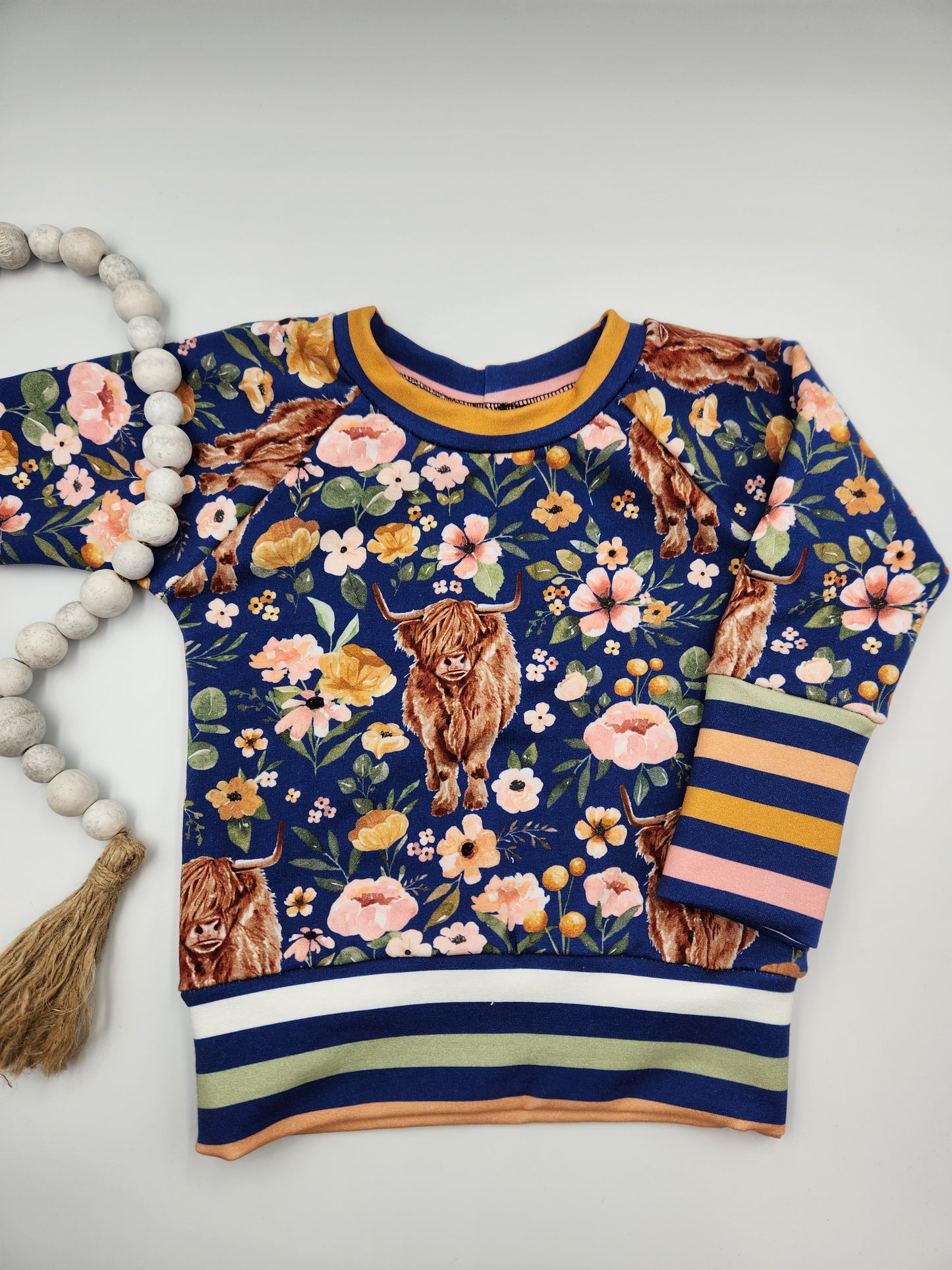Highlands with Stripes Grow-with-me Crewneck