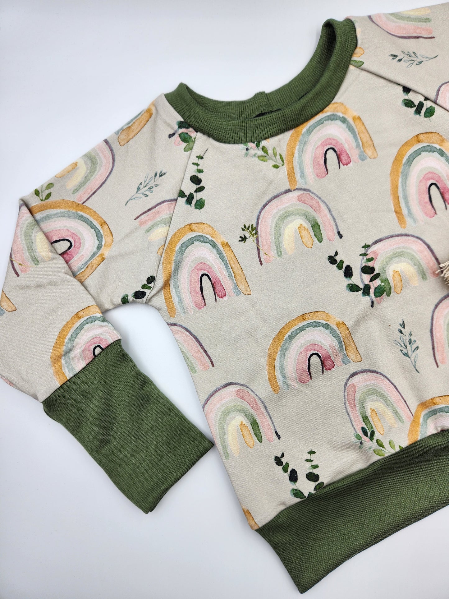 Sage Rainbows Grow-with-me Crewneck