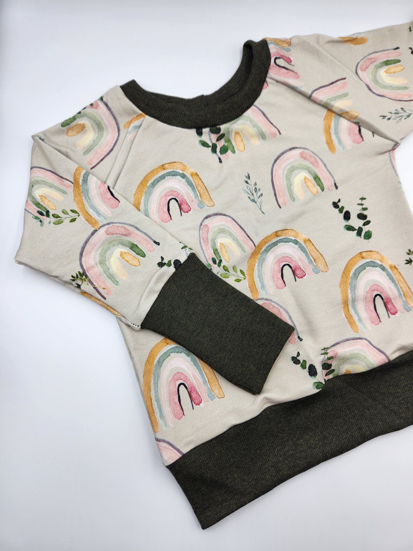 Sage Rainbows Grow-with-me Crewneck