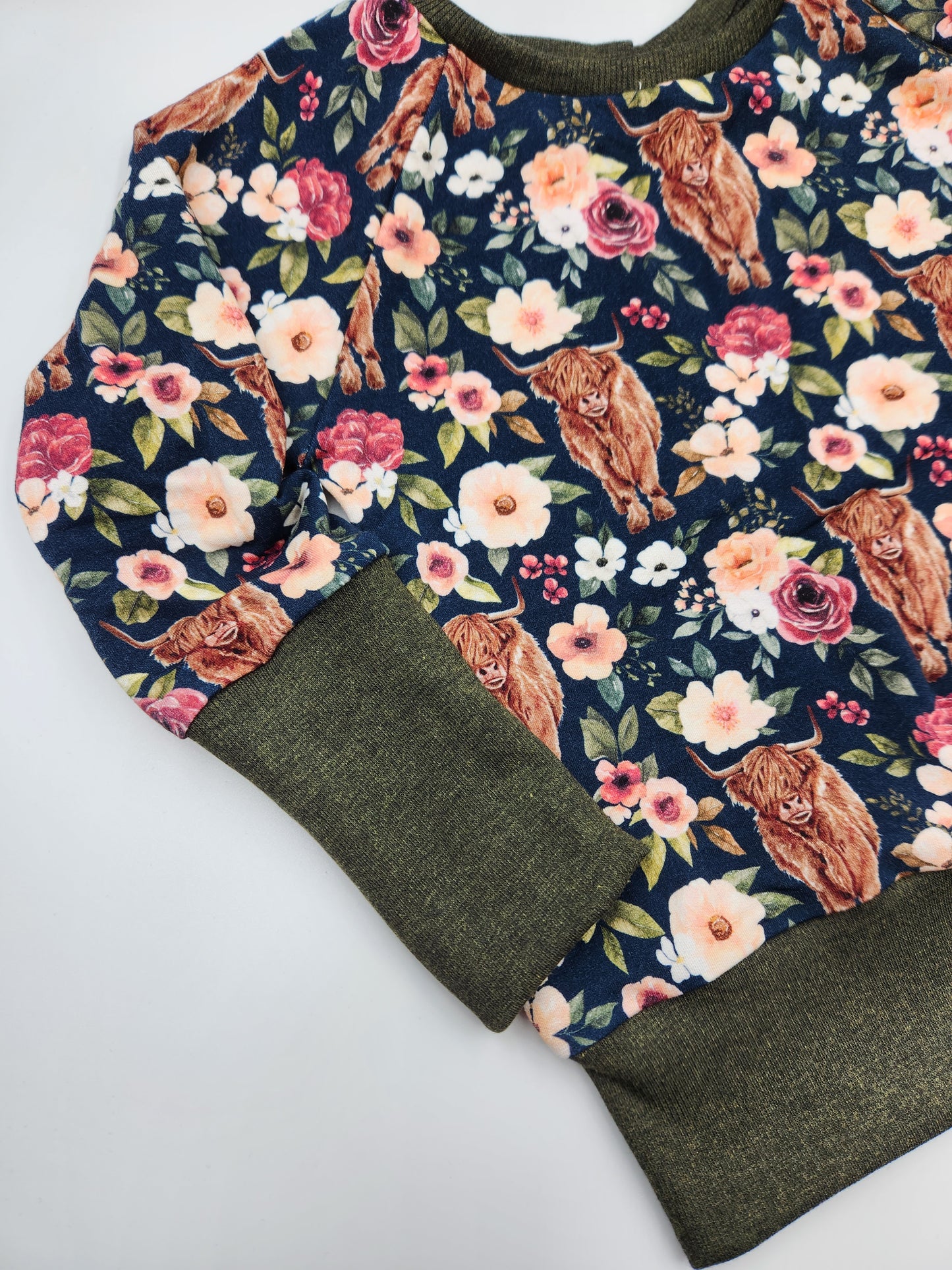 Navy Highlands Grow-with-me Crewneck