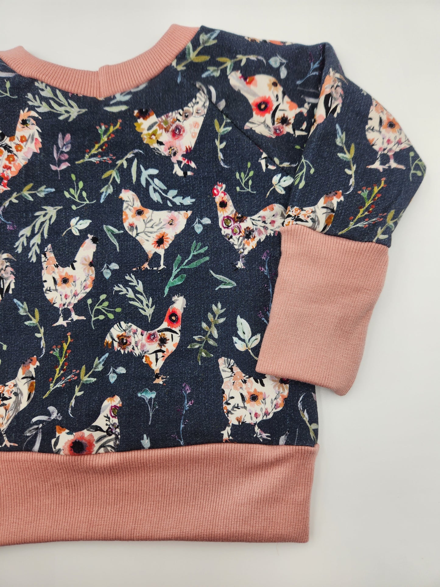 Floral Chickens Grow-with-me Crewneck