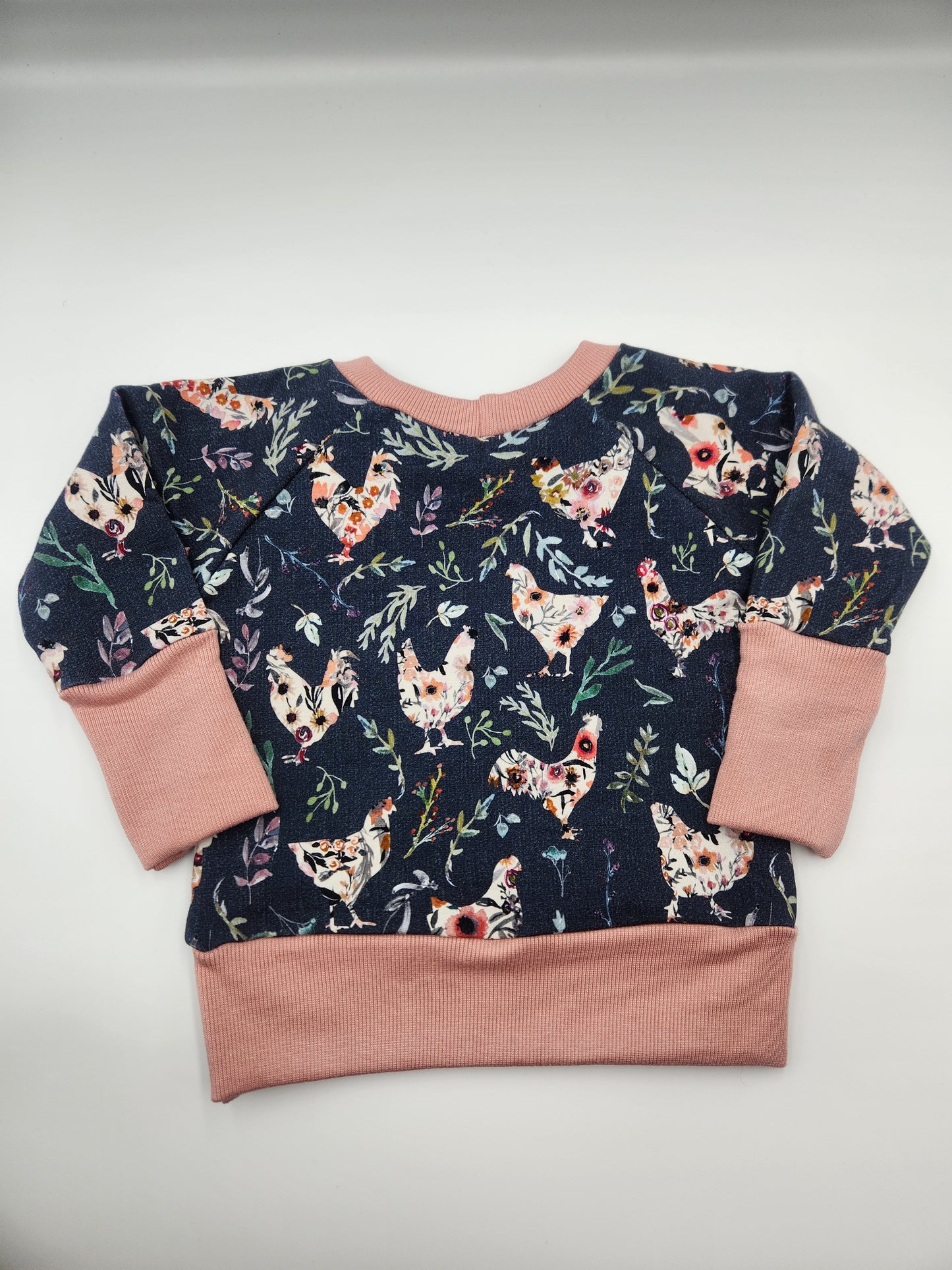Floral Chickens Grow-with-me Crewneck