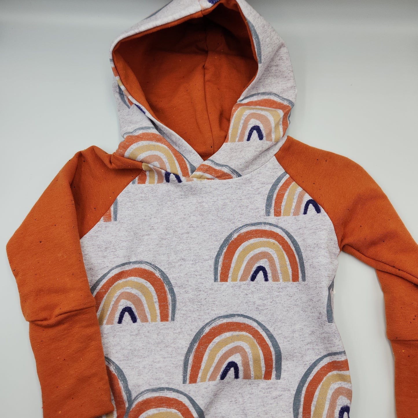 Heathered Orange Rainbows Grow-with-me Hoodie