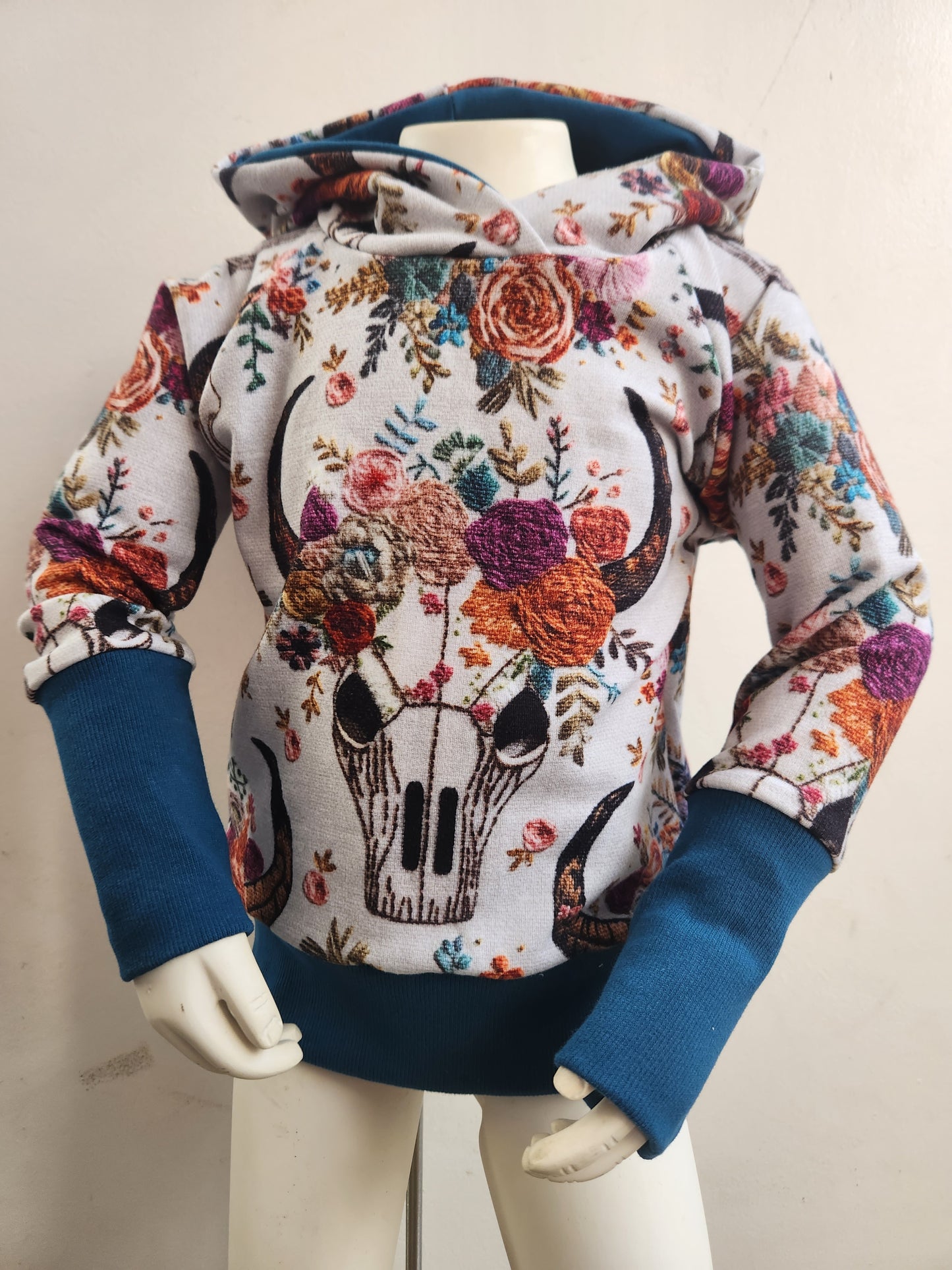 Floral Cow Skulls Grow-with-me Sweater